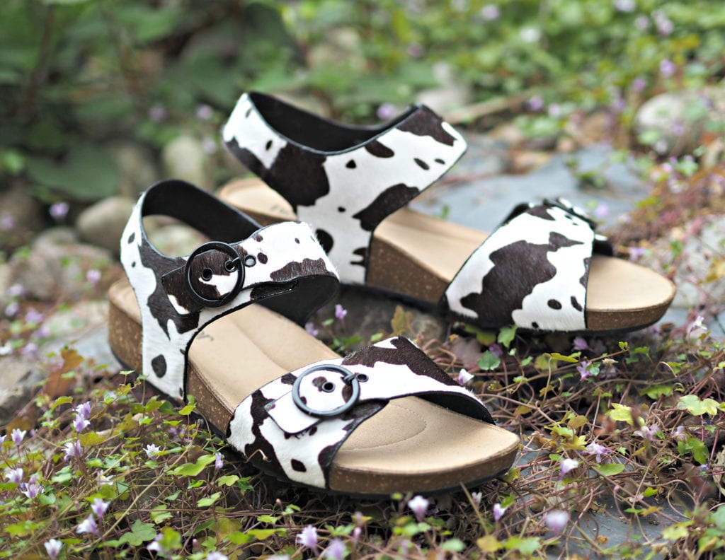 hotter cow print sandals