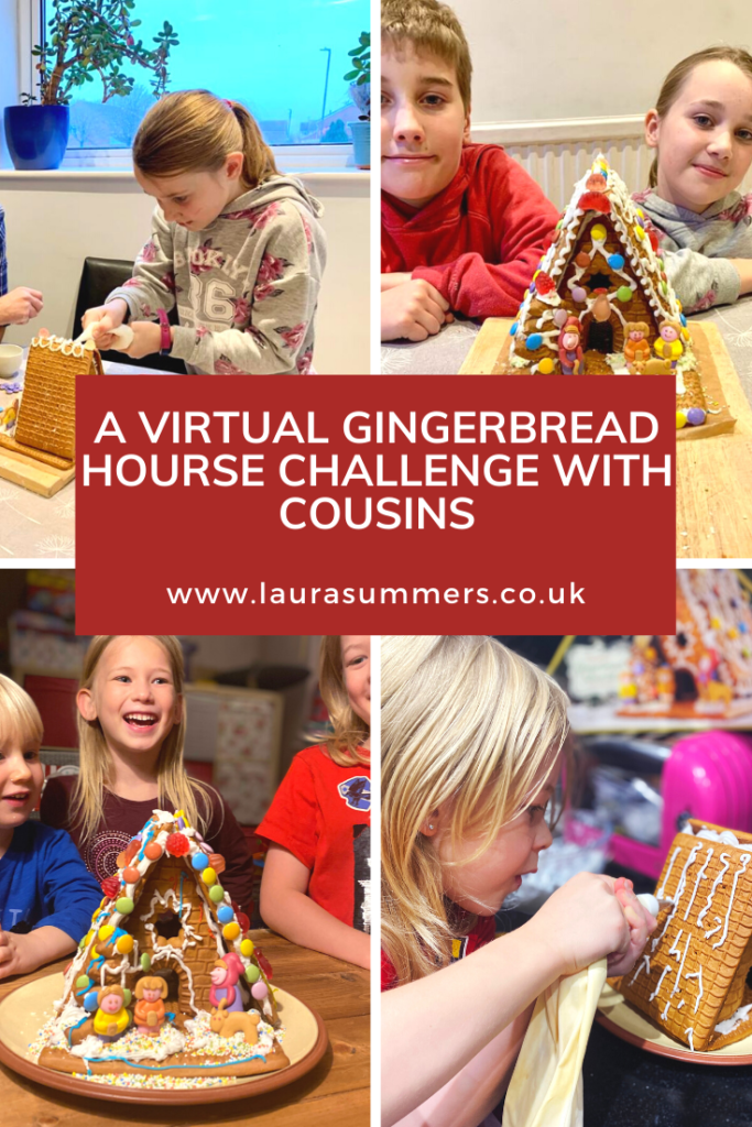 Staying in Touch During a Pandemic Christmas. A virtual gingerbread house challenge with cousins. How you can stay in touch and stay connected with family members when you can't see them during a pandemic