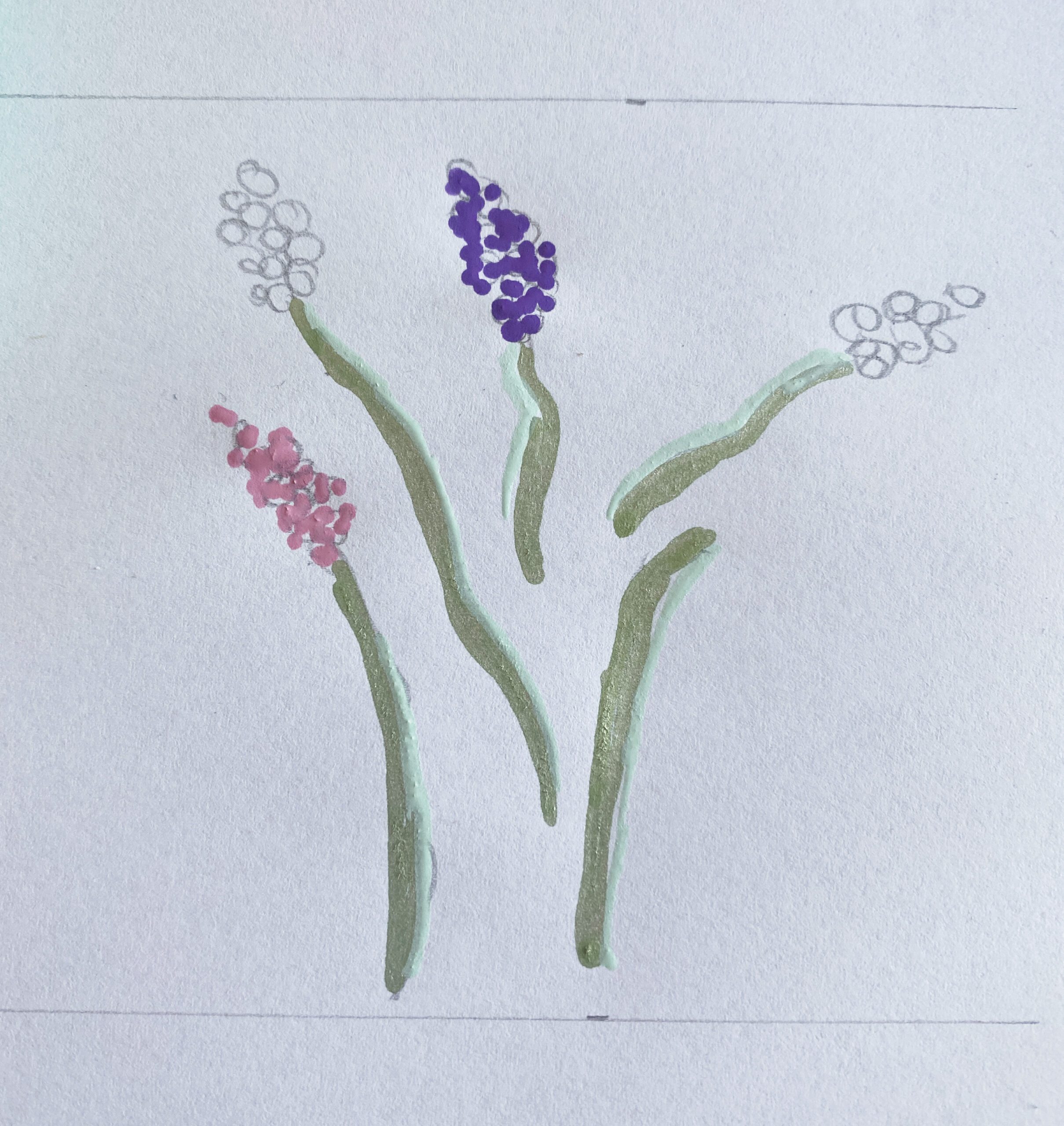 How to Draw Lavenders Using Watercolor Brush Pens - Chalkola Art