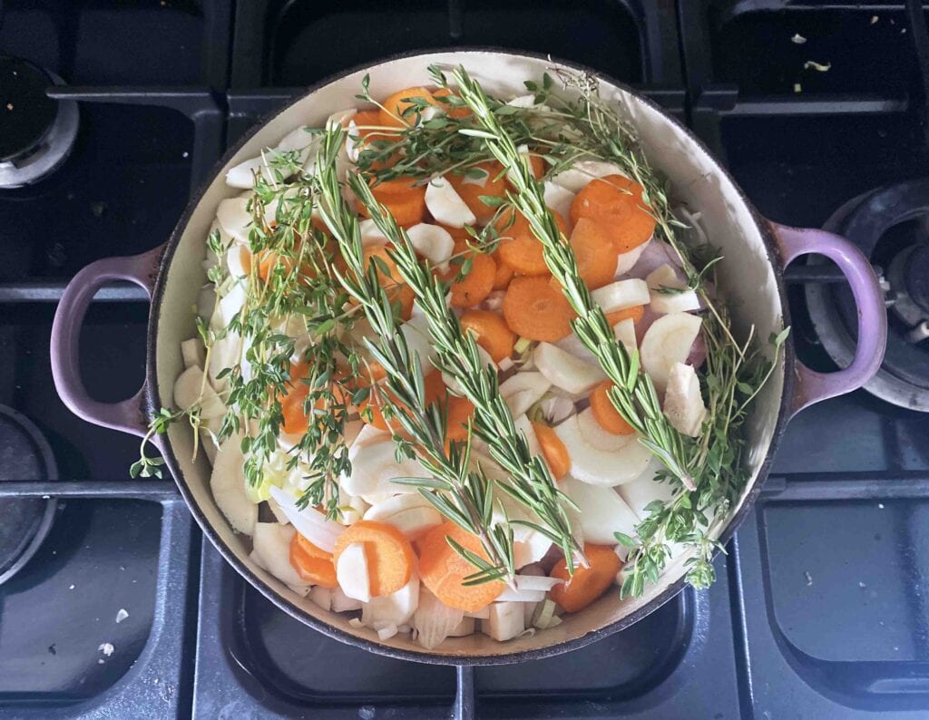 Poularde a la Bourgeoise Recipe. A French, one pot chicken recipe that's a great alternative for Sunday lunch 